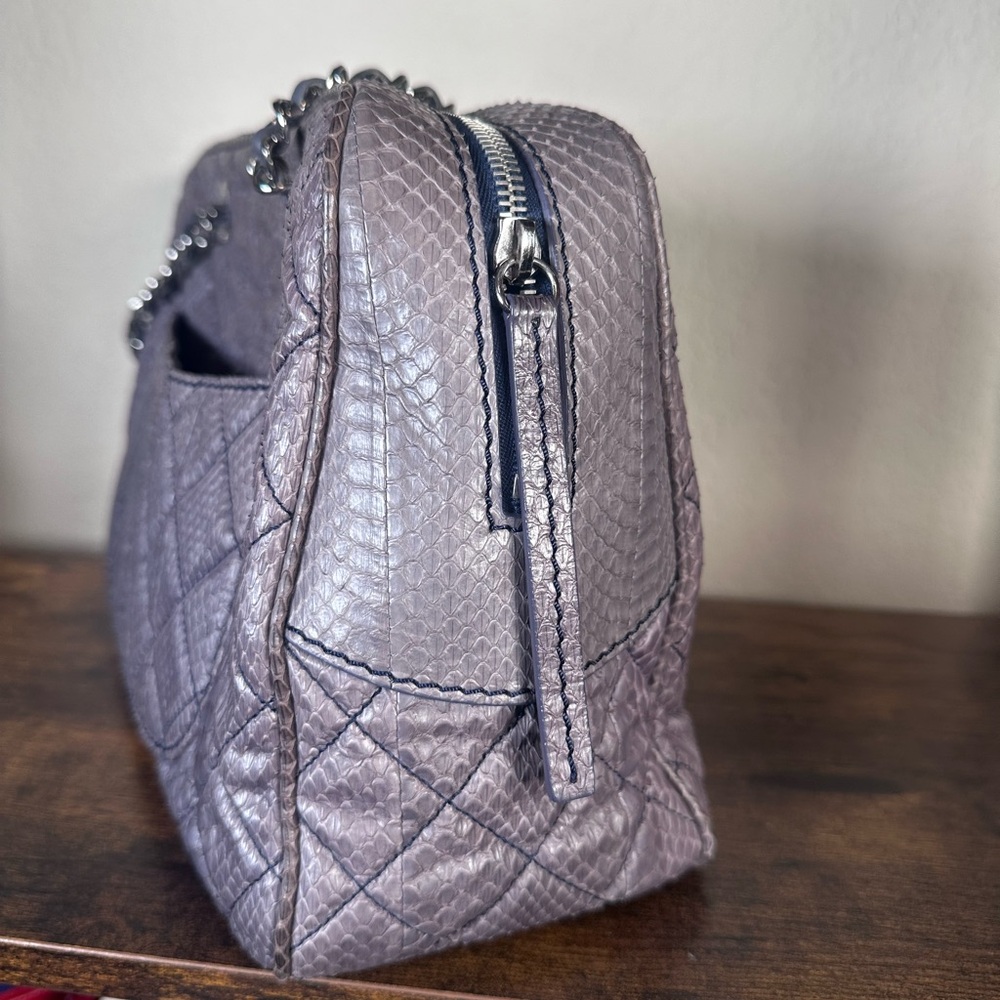 Authentic Python Chanel Metallic Large Shoulder Bag - Picture 8 of 16